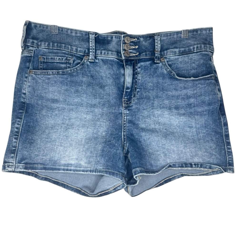 Torrid High Rise Shortie Short Vintage Stretch Dark Wash Jean Shorts Size 16